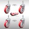 Service Caster 5 Inch SS Red Polyurethane Wheel Swivel 3/8 Inch Threaded Stem Caster Set SCC SCC-SSTS20S514-PPUB-RED-381615-4 - alternate 4